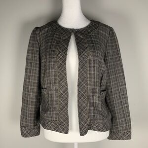 Vintage Urban Outfitters Lux Gray Tweed Blazer Jacket Women Large Jackie O
